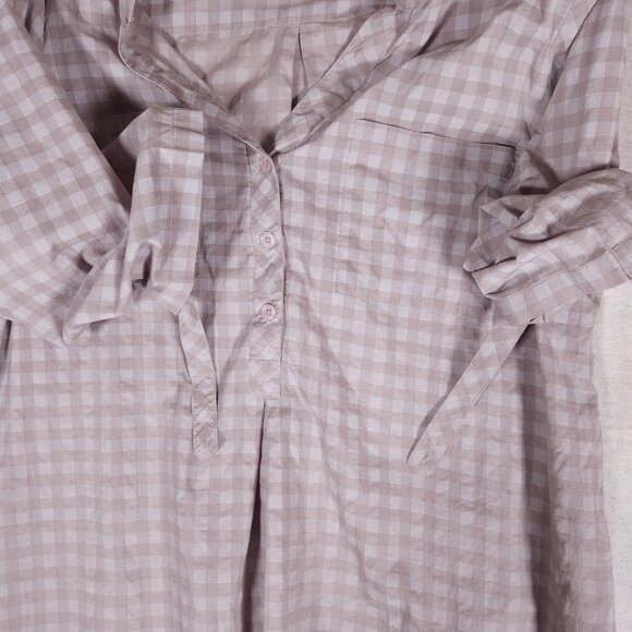 Soft Surroundings Tunic Womens Large Check Popover Button Up Boho Cottagecore - Picture 12 of 14